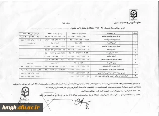 قابل توجه دانشجویان گرامی:
جهت اطلاع از زمان انتخاب واحد وشروع کلاس های درس در سال تحصیلی1398-1397تقویم آموزشی را با دقت مطالعه فرمایید.