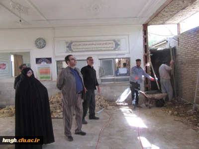 بازدید مدیر امور پردیس های دانشگاه فرهنگیان استان قم از پروژه های عمرانی در پردیس حضرت معصومه(س)