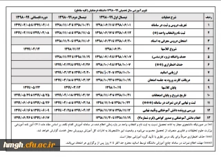 شروع کلاس های درسی طبق تقویم آموزشی نیمسال اول 99-98