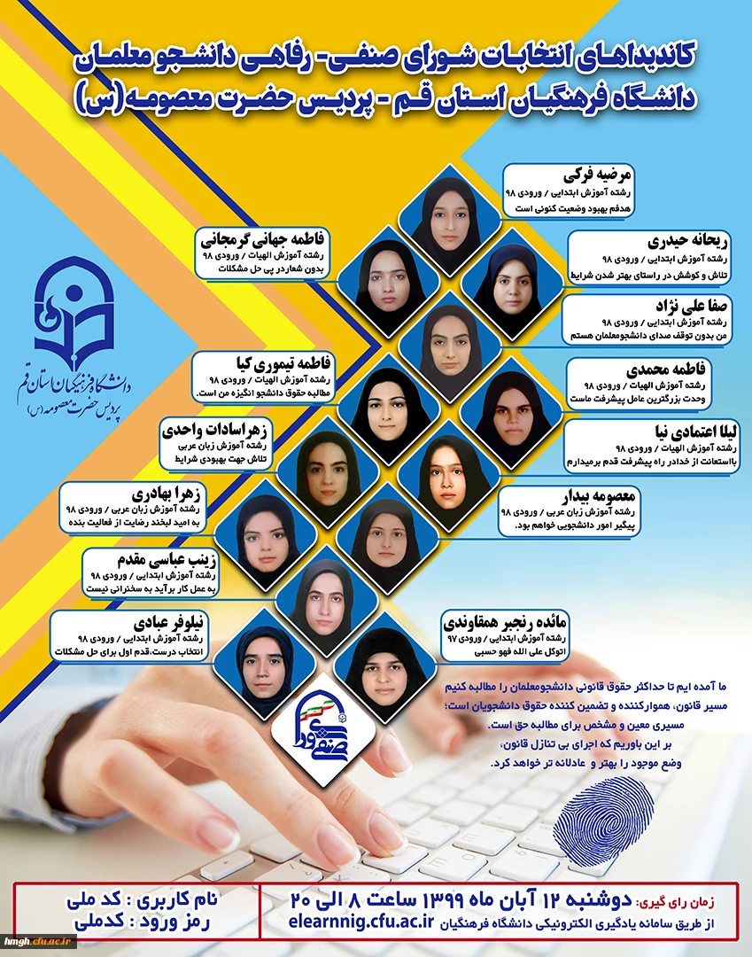 انتخابات شورای صنفی – رفاهی دانشجومعلمان پردیس حضرت معصومه (س)  2