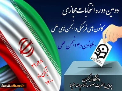 برگزاری دومین دوره انتخابات کانون های فرهنگی و انجمن های علمی
