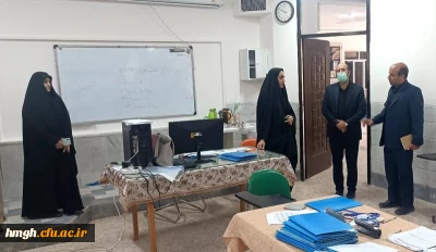 بازدید رییس اداره حراست دانشگاه فرهنگیان استان قم از روند برگزاری مصاحبه داوطلبان ورود به دانشگاه فرهنگیان