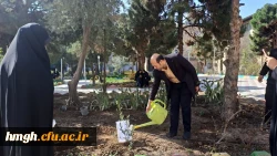کاشت نهال به نیابت از شهدا توسط مسؤولان و دانشجومعلمان در پردیس حضرت معصومه(س) 2