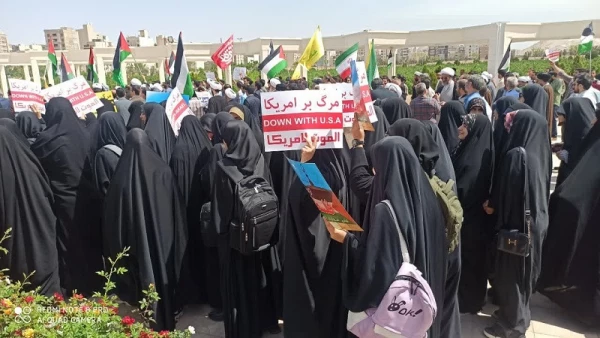 شرکت کارکنان و دانشجومعلمان پردیس حضرت معصومه(س) در اجتماع بزرگ دانشجویان قم جهت حمایت از مردم مظلوم غزه 2