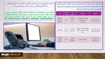 ارائه خدمات مشاوره ای ویژه دانشجومعلمان دانشگاه فرهنگیان پردیس حضرت معصومه(س) 